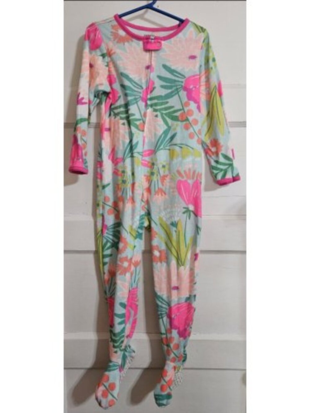 CARTER'S Tropical Print One Piece Sleeper Pajamas Girls Size 5T